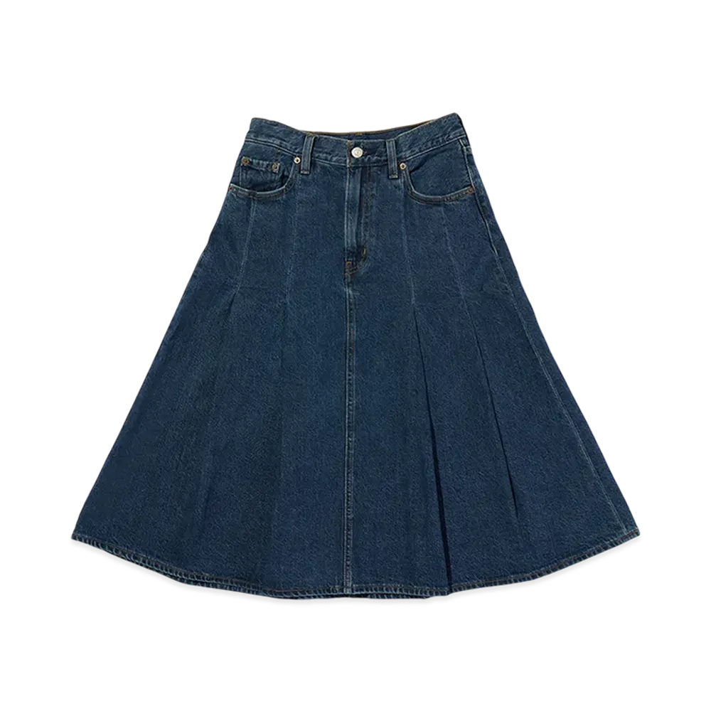Levi's Pleated Mini Skirt "Dark Indigo"