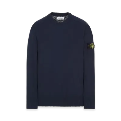Stone Island 524B0 Cotton and Nylon Blend Crewneck Knit - 22SS "Navy Blue"