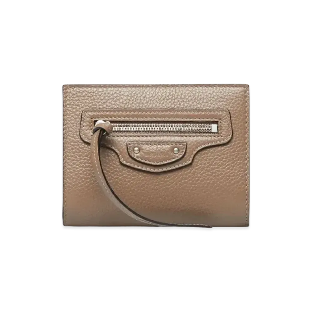 BALENCIAGA Neo Classic Bilfold Compact Wallet "Gray&Silver"