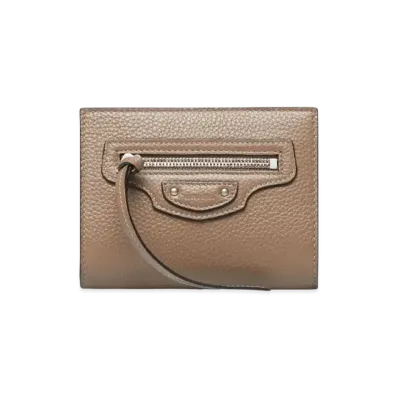 BALENCIAGA Neo Classic Bilfold Compact Wallet "Gray&Silver"