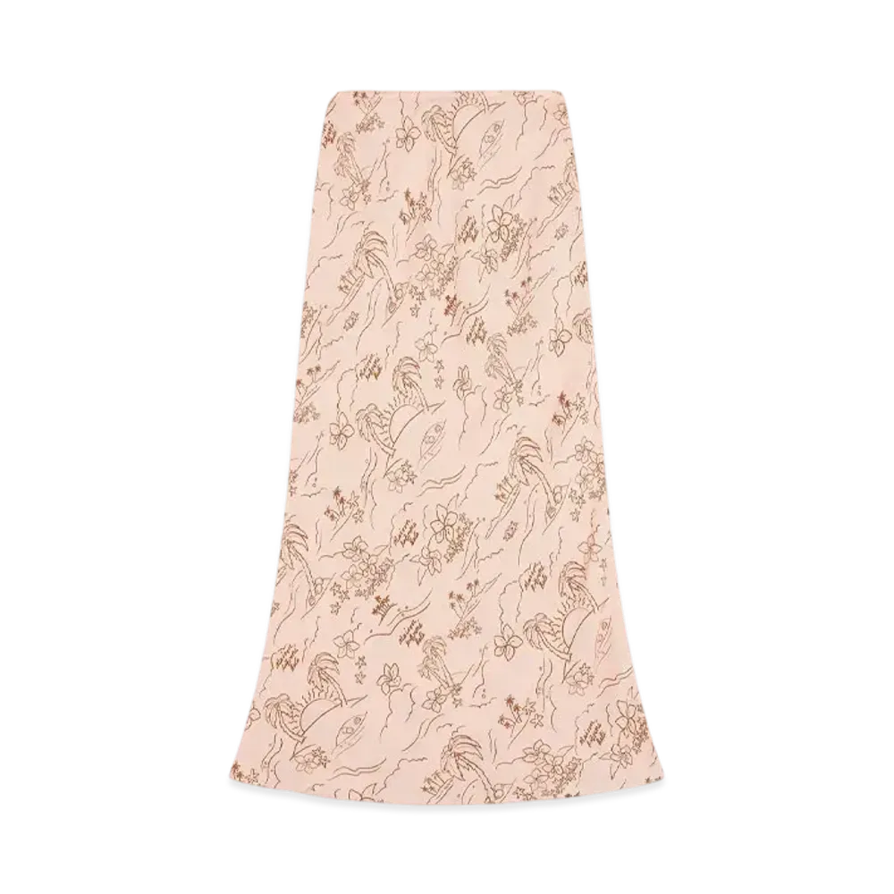 Maison Kitsune Tropical Palm Bias Skirt "Scallop Shell"