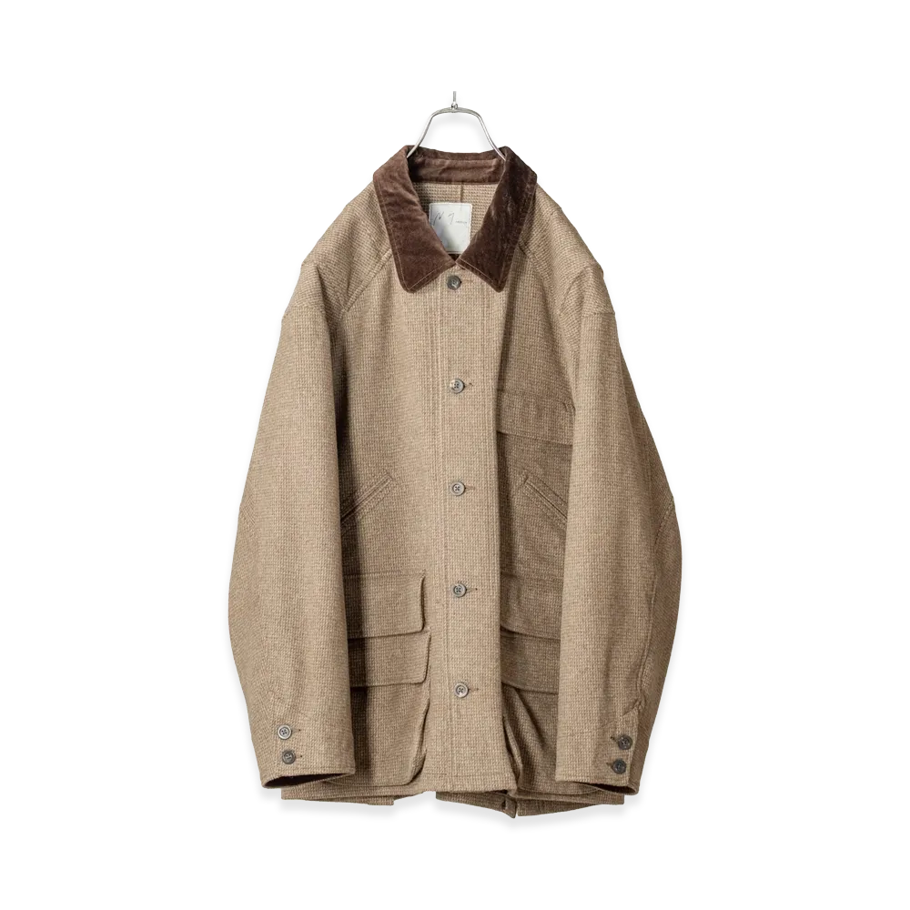 ANCELLM Wool Blanket Hunting Jacket "Beige"