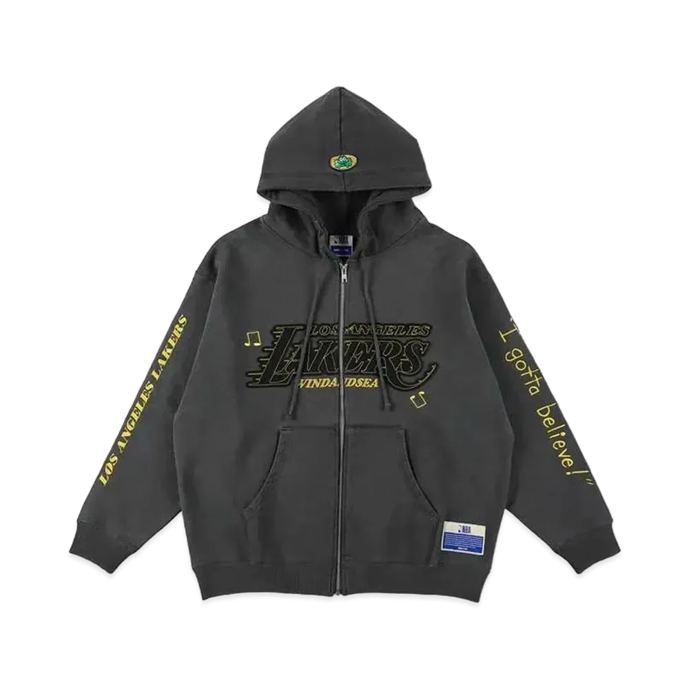 WIND AND SEA x NBA CHAMPIONS x PARAPPA THE RAPPER Zip Up Sweatshirt LA "Black"