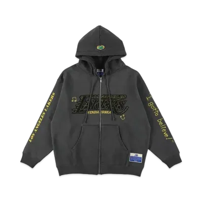 WIND AND SEA x NBA CHAMPIONS x PARAPPA THE RAPPER Zip Up Sweatshirt LA "Black"