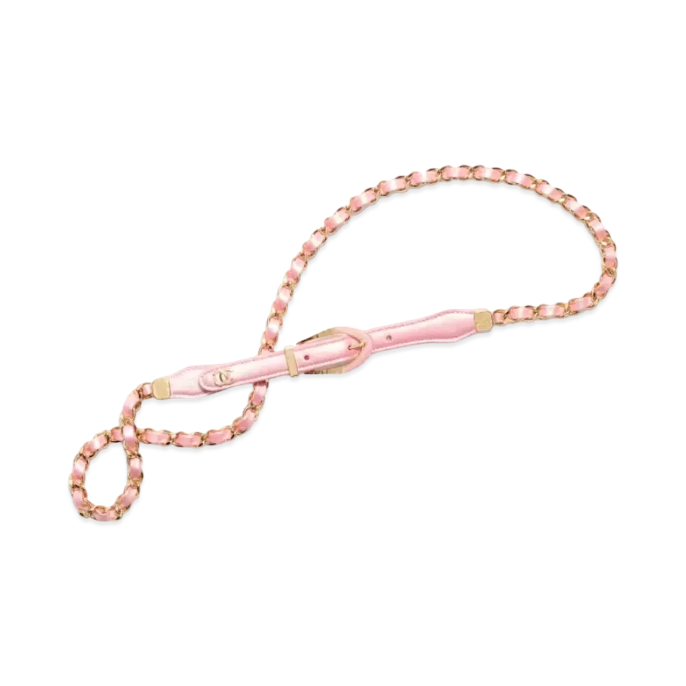 CHANEL Chain Belt Lambskin & Gold Tone Metal "Pink"