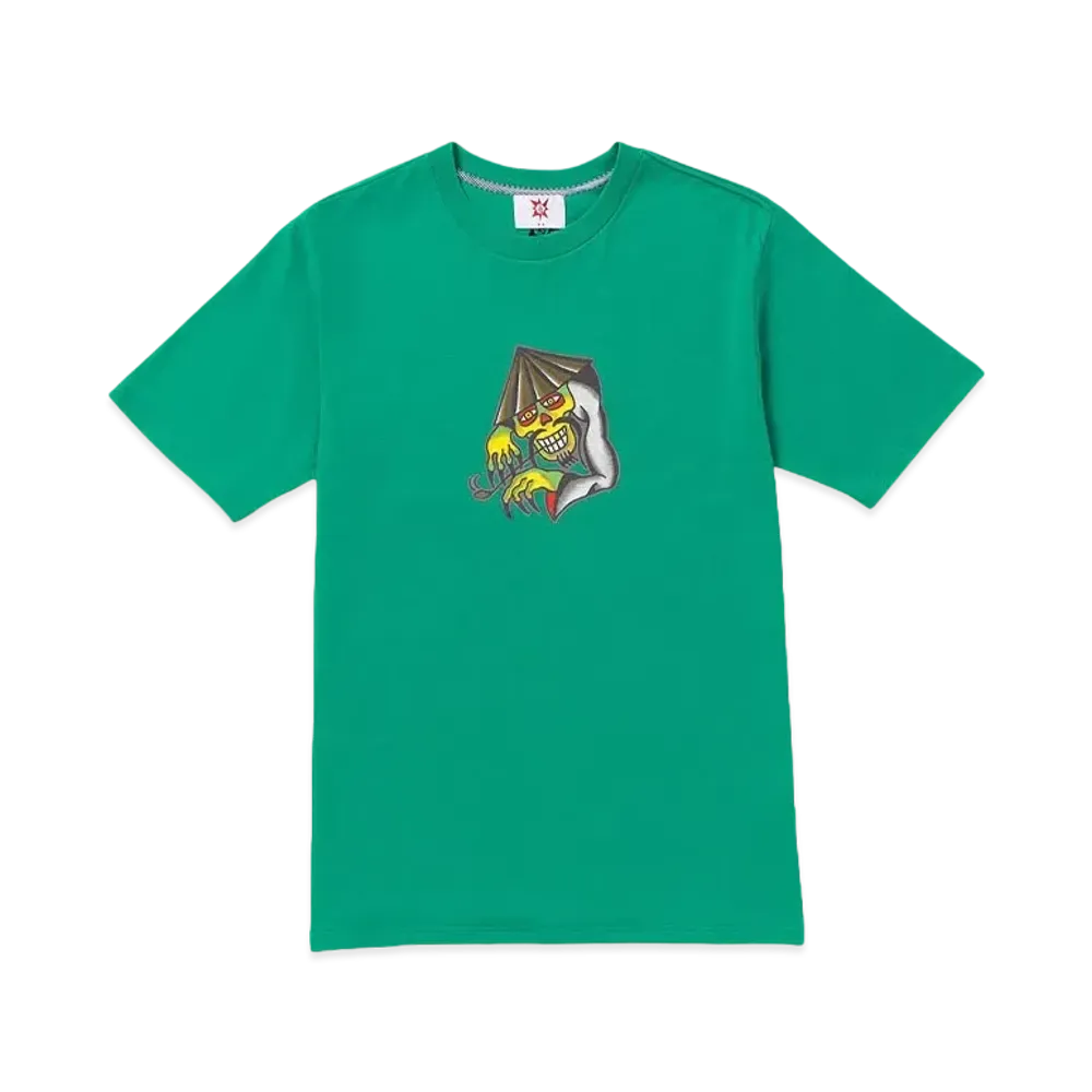 VOLCOM TOKYO TRUE FEATURED ARTIST YUSUKE HAMAMOTO PIPER SHORT SLEEVE TEE "GREEN"