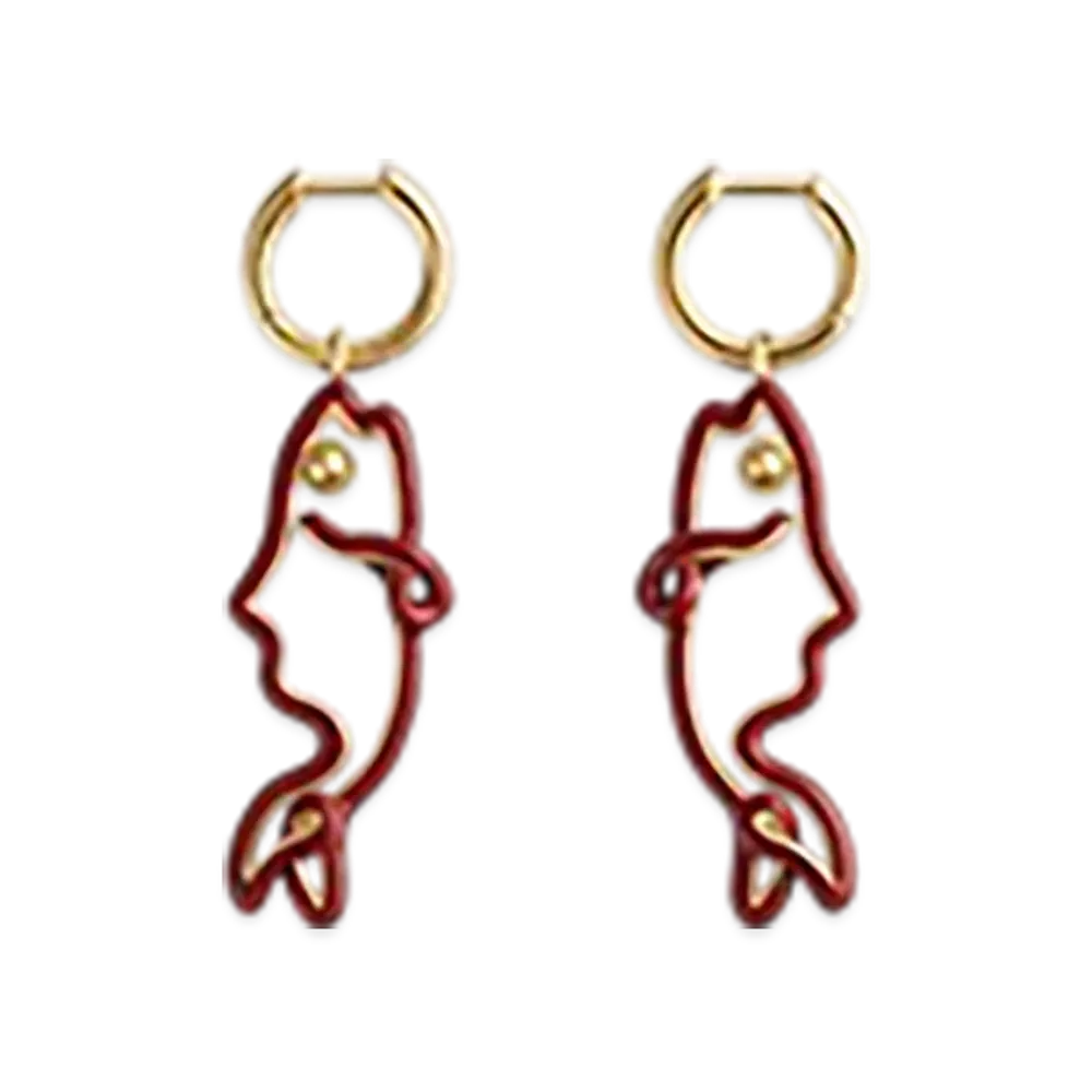 Bottega Veneta Fish Earrings "Syrup"