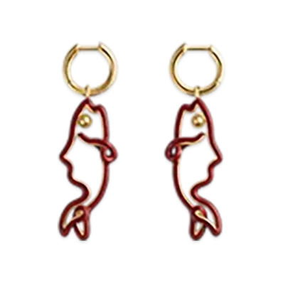 Bottega Veneta Fish Earrings "Syrup"