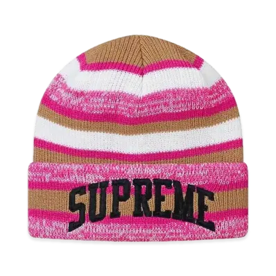 Supreme Heather Stripe Beanie "Pink"