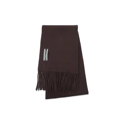 OUR LEGACY Wool Logo Fringed Scarf Estate "Brown"