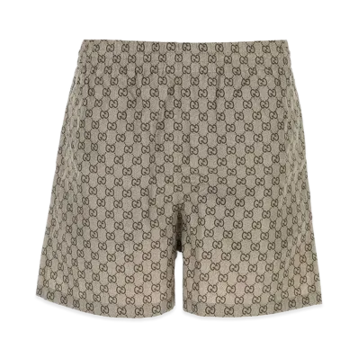 GUCCI Polyester Swim Shorts "Beige"