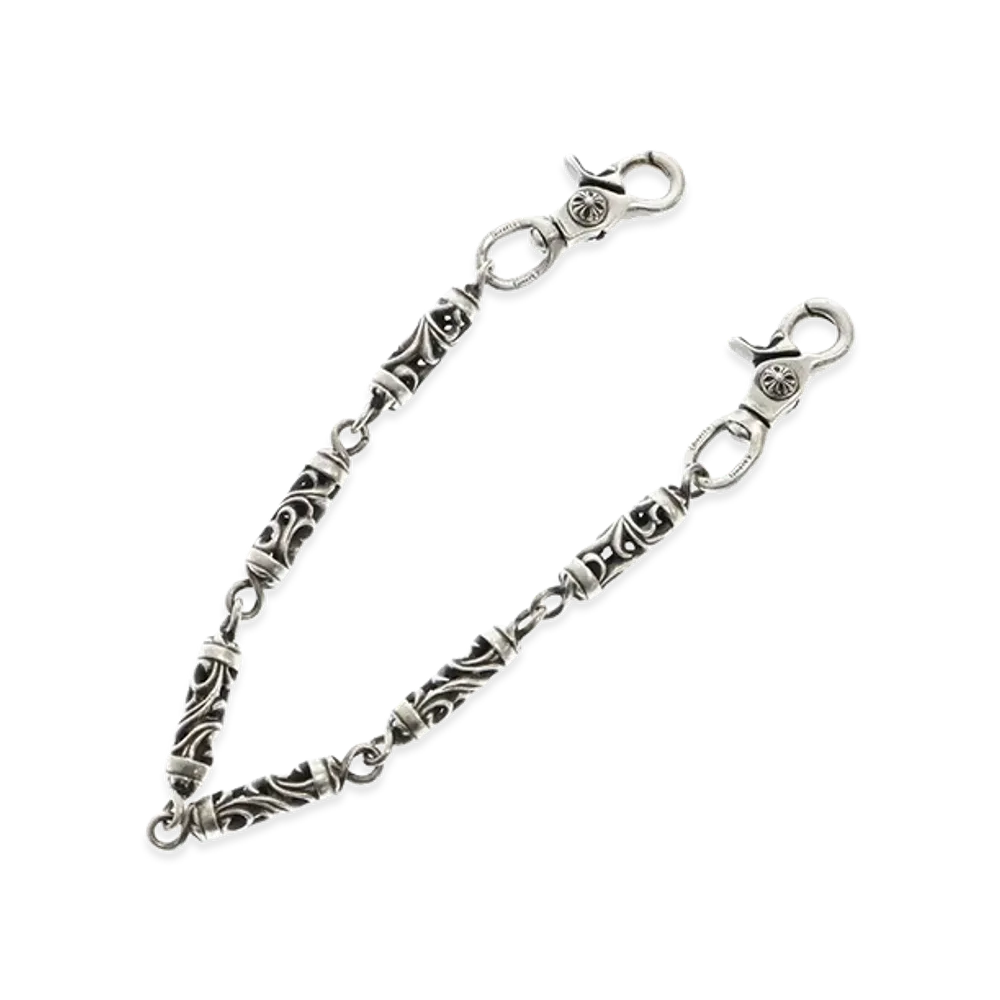 Chrome Hearts 2 Clip Roller Wallet Chain Short "Silver"