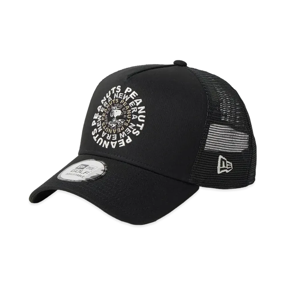 NEW ERA Golf 9Forty A-Frame Trucker Vintage Peanuts Peanuts Golf Circle Logo "Black"