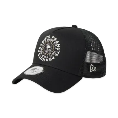 NEW ERA Golf 9Forty A-Frame Trucker Vintage Peanuts Peanuts Golf Circle Logo "Black"