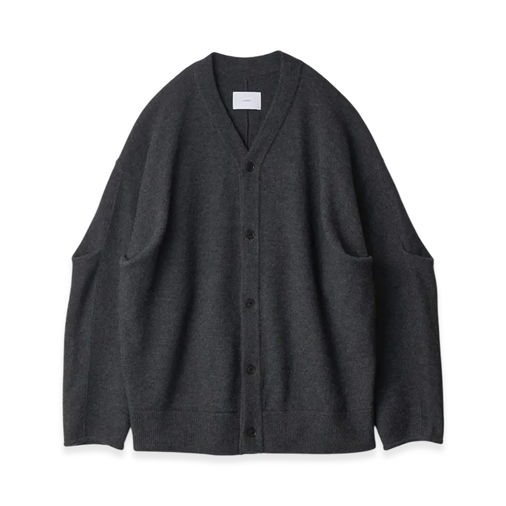 ssstein Extra Fine Wool Knit Tucked Cardigan "Charcoal"