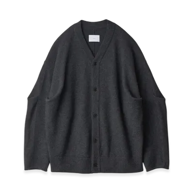 ssstein Extra Fine Wool Knit Tucked Cardigan "Charcoal"