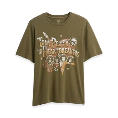 GAP Tom Petty & The Heartbreakers Relaxed Graphic T-Shirt "Dark Olive"