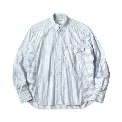 KAPITAL Cotton Stripes Cabin Work Shirt "Blue"
