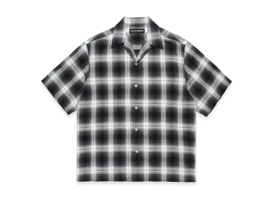 WACKO MARIA Ombre Check Open Collar Shirt "Gray"