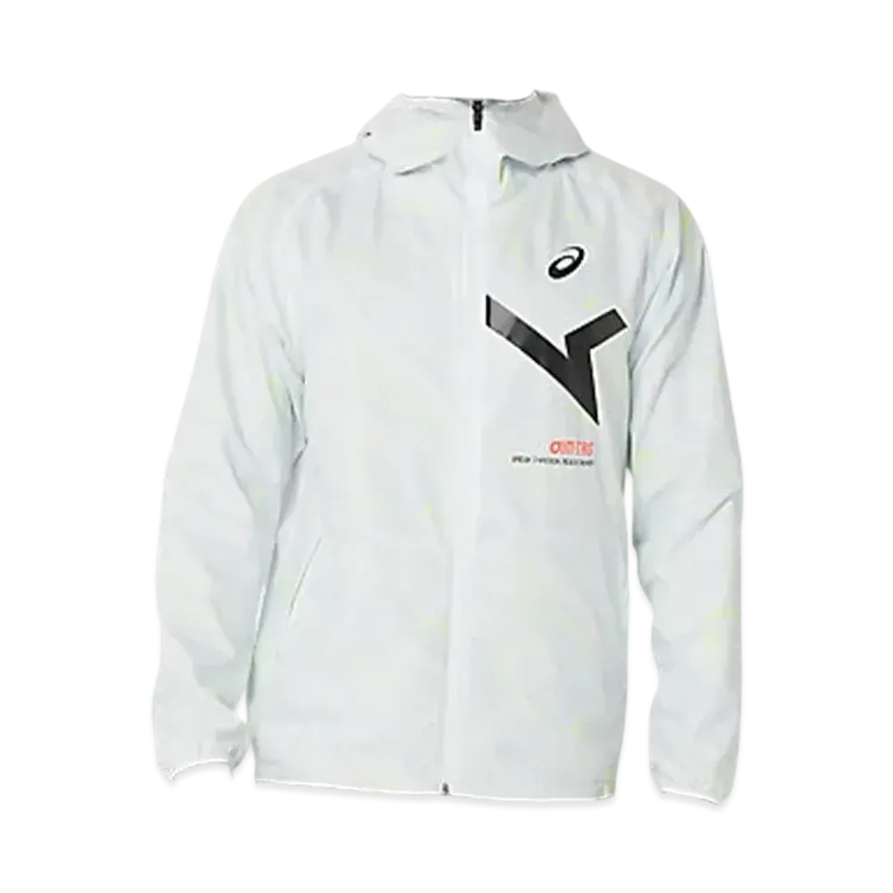 Asics A-I-M Graphic Back Tricot Windbreaker Hoodie "Brilliant White"