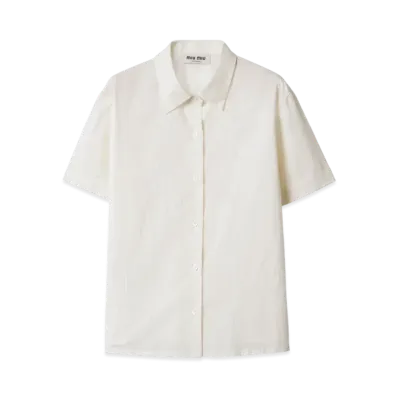 MIUMIU Women's Embroidered Batiste Shirt "Ivory"