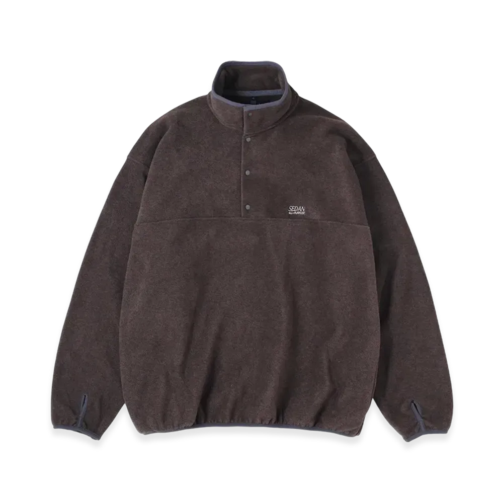 SEDAN ALL-PURPOSE Fleece Snap Pullover "Brown"