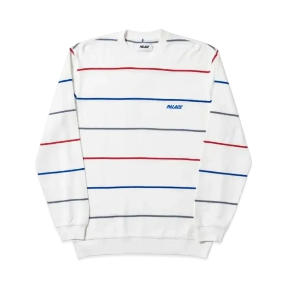 PALACE Waffler Stripe Crew "White"