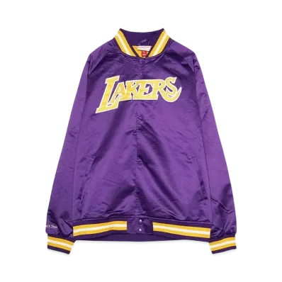 Mitchell&Ness NBA LIGHTWEIGHT SATIN JACKET VINTAGE LOGO LAKERS "PURPLE"