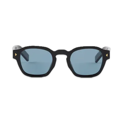 PRADA Metal Plaque Sunglasses "Turquoise Blue Mirror Lenses"