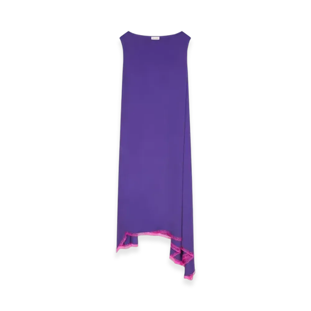 DRIES VAN NOTEN Women's Loose Asymmetrical Dress "Purple"