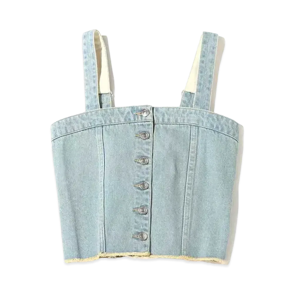 atmos pink Denim Bustier "L_Blue"