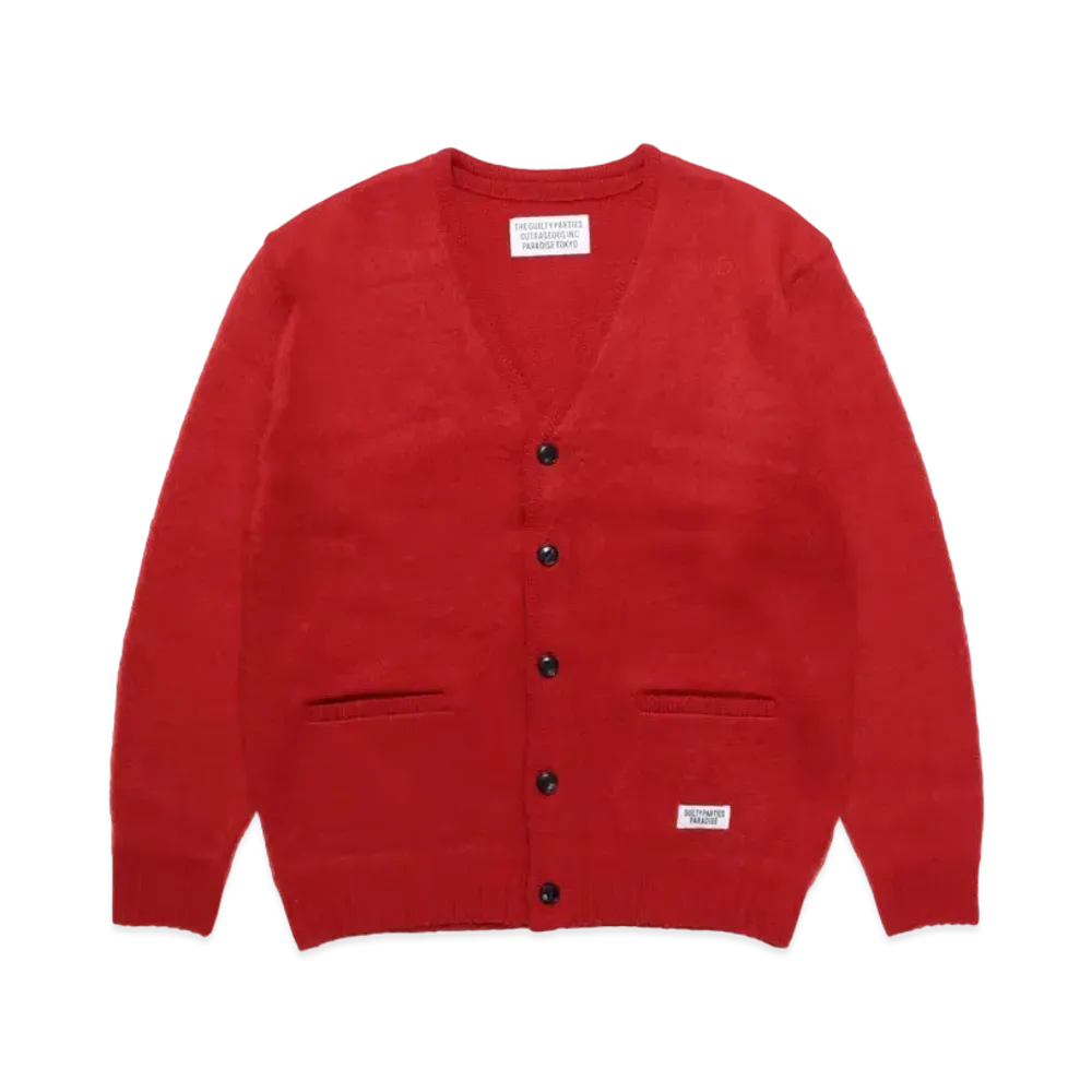 WACKO MARIA PREMIUM MOHAIR KNIT CARDIGAN "Red"