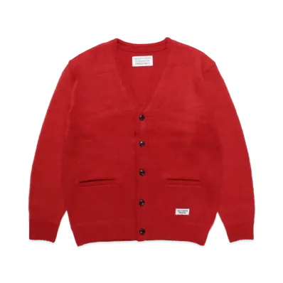 WACKO MARIA PREMIUM MOHAIR KNIT CARDIGAN "Red"