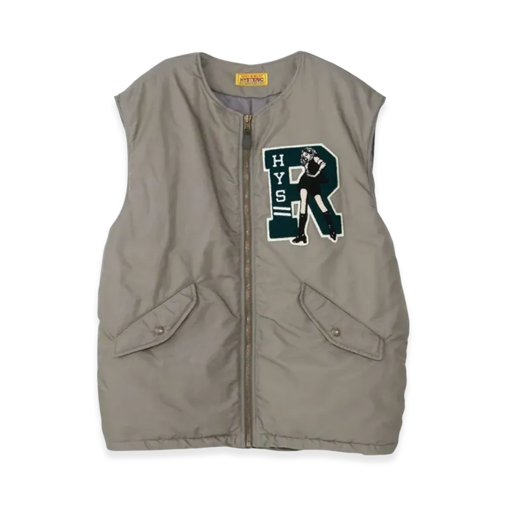 HYSTERIC GLAMOUR HYS Rock Emblem Oversize Vest "Gray"