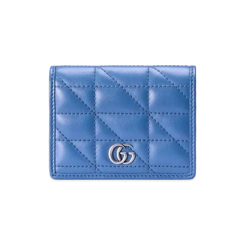 GUCCI GG Marmont Card Case Wallet "Blue"
