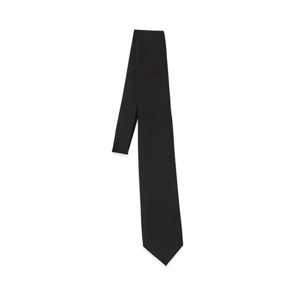 AURALEE Wool Herringbone Tie "Black"