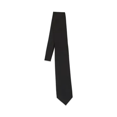 AURALEE Wool Herringbone Tie "Black"