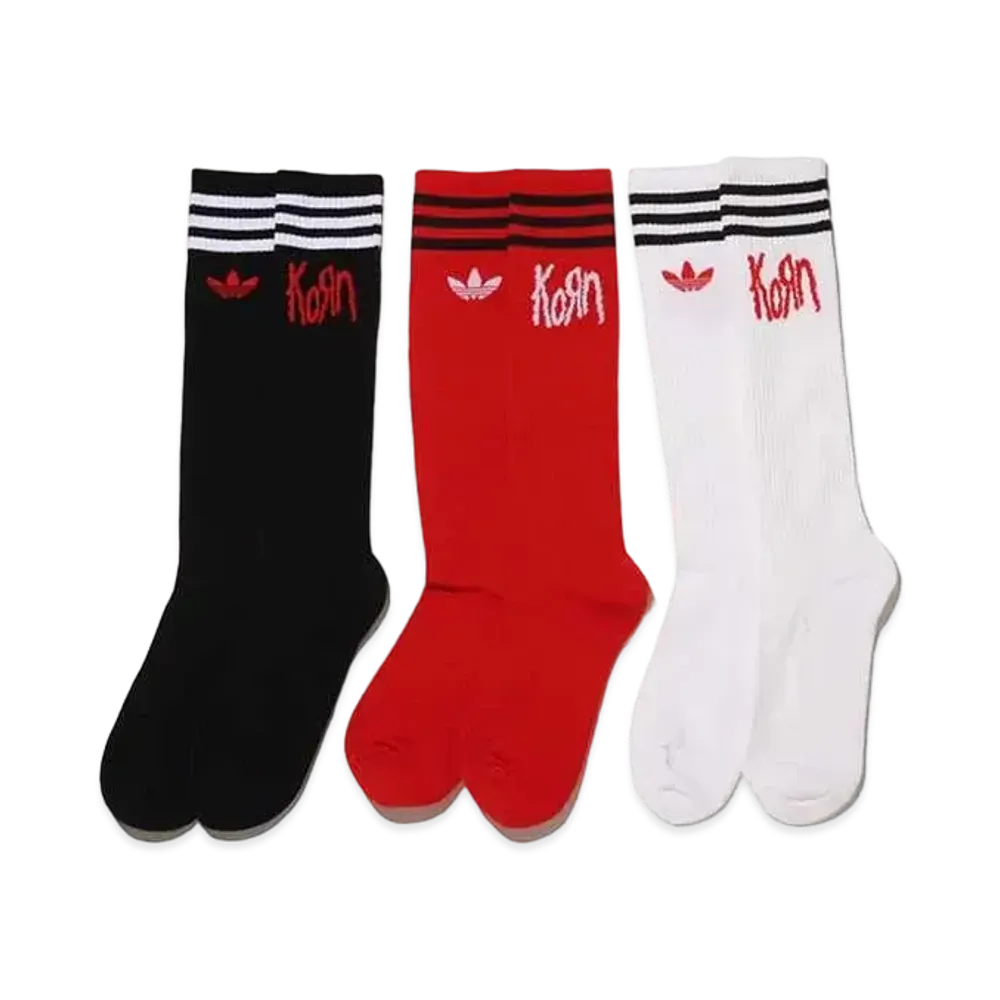 adidas x Korn Socks "White/Black/Better Scarlet"