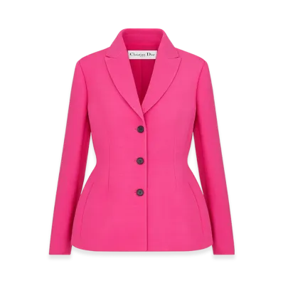 Dior Women's Fitted Jacket Wool Silk "Passion Pink"