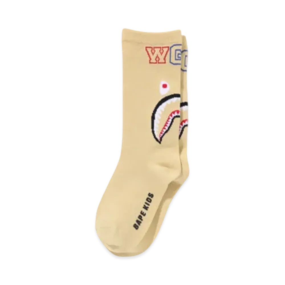 A BATHING APE Shark Socks "Yellow"