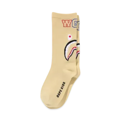 A BATHING APE Shark Socks "Yellow"