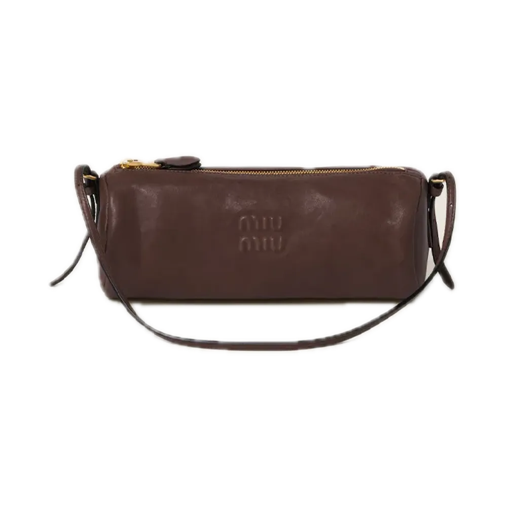 MIU MIU Nappa Leather Pouch "Dark Brown"