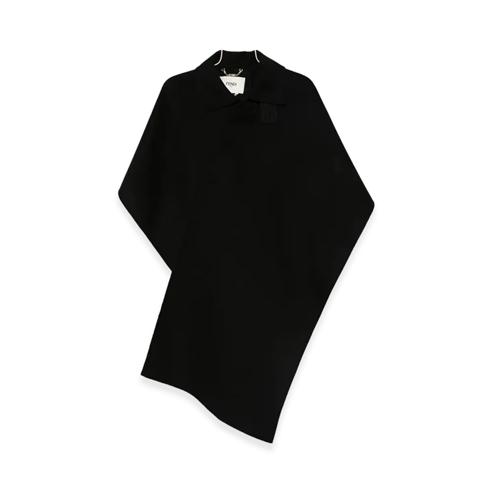 FENDI Women's Double Wool Cape "Black"