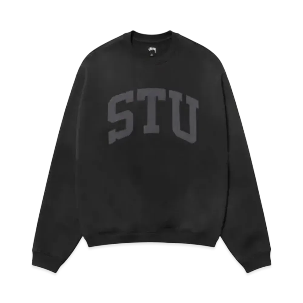 Stussy Stu Applique Crew "Black"