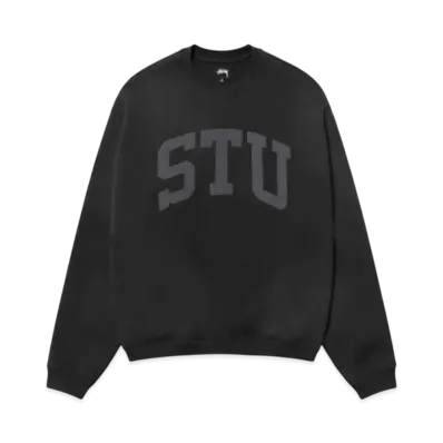 Stussy Stu Applique Crew "Black"