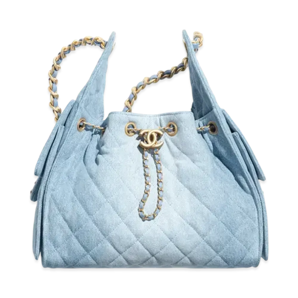 CHANEL 25 Small Handbag Washed Denim "Blue"
