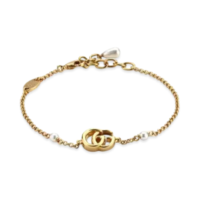 GUCCI GG Marmont Chain Bracelet with Charm "Yellow Gold"
