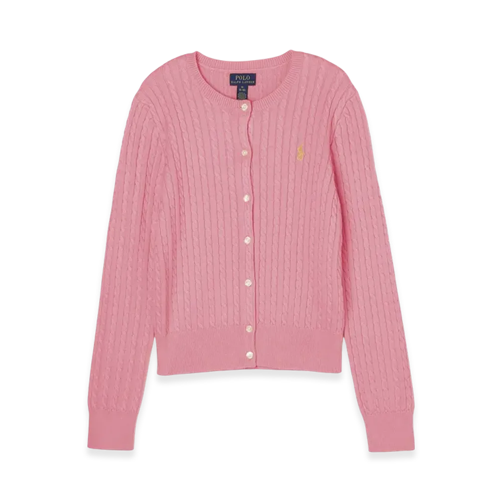 Polo Ralph Lauren Girls Mini Cable Cotton Cardigan "Pink"