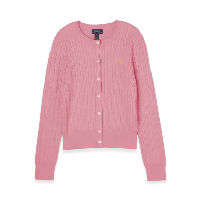 Polo Ralph Lauren Girls Mini Cable Cotton Cardigan "Pink"