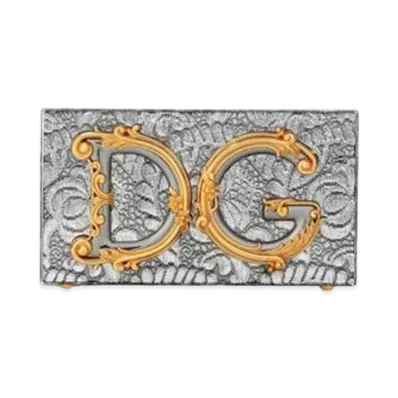 Dolce&Gabbana DG Girls Box Bag Synthetic Glass Embedded Lamima Card "Silver"